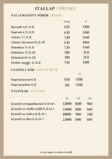 Sörök, pálinkák - Beer, palinka