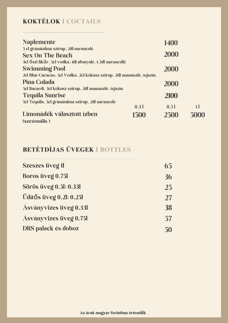 Koktélok - Coctails