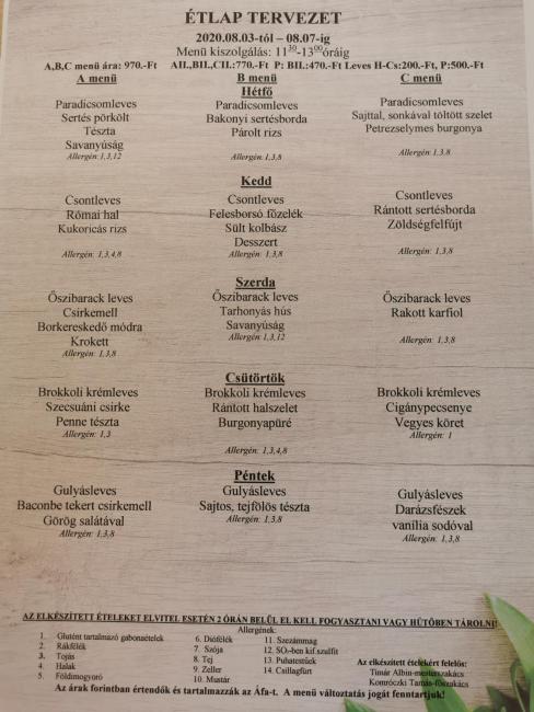 Heti menü 2020/32.hét