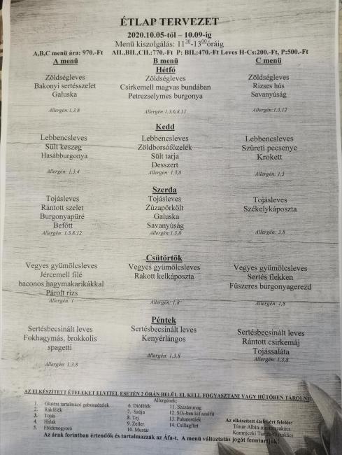 Heti menü 2020/41.hét