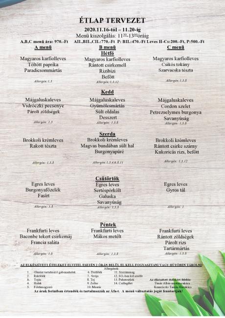 Heti menü 2020/47.hét
