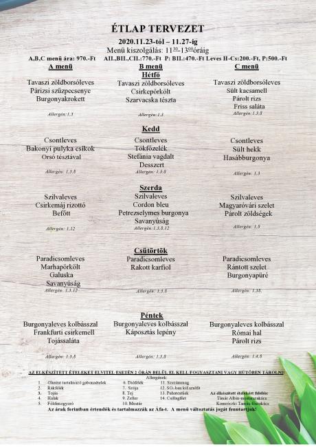 Heti menü 2020/48.hét