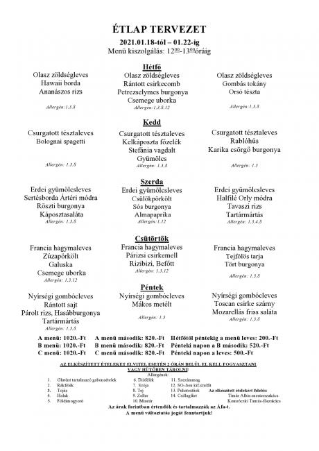 Heti menü 2021/03.hét
