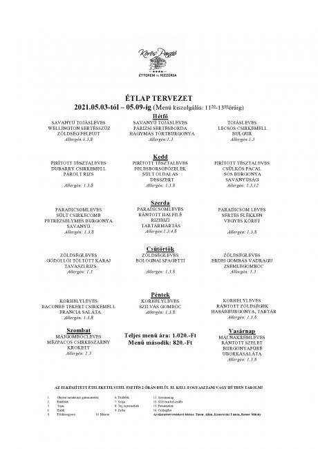 Heti menü 2021/18.hét