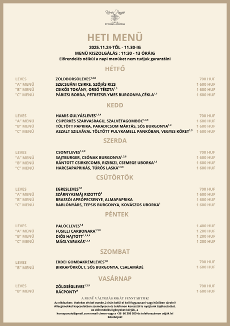 Heti menü 48. hét
