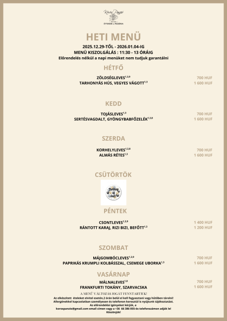 Heti menü 1. hét