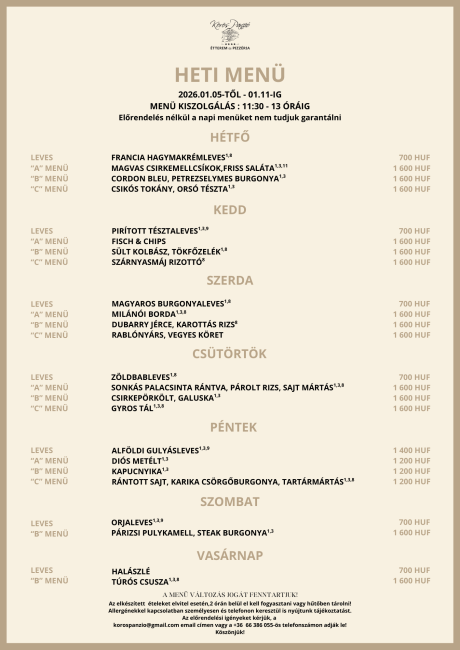 Heti menü 2. hét